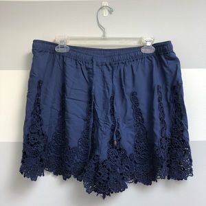 Anthropologie Elevenses Lace Shorts